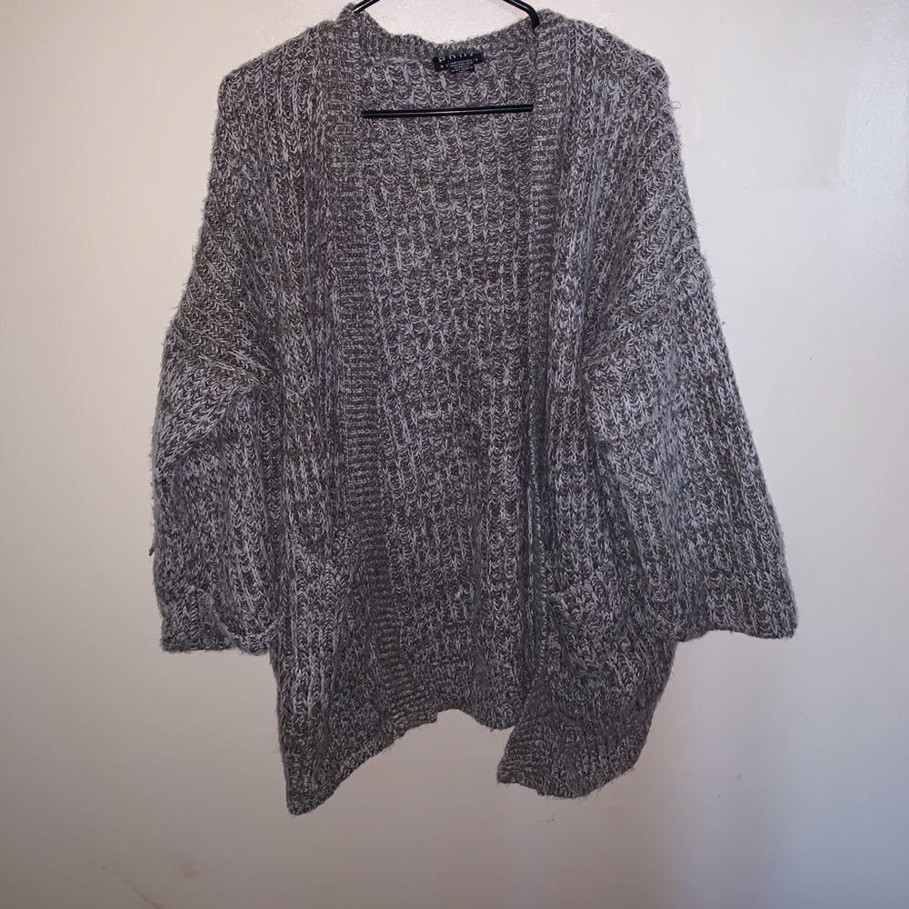 Grey and green cardigan